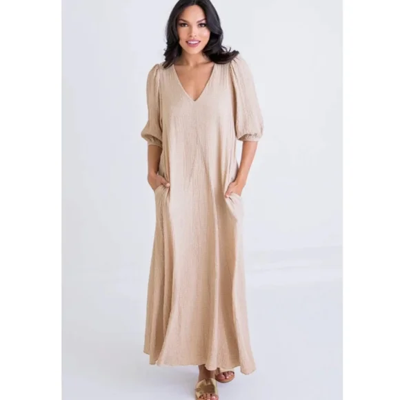 Karlie Mint Green Short Sleeve Signature Maxi Dress Size Medium - Picture 2 of 11